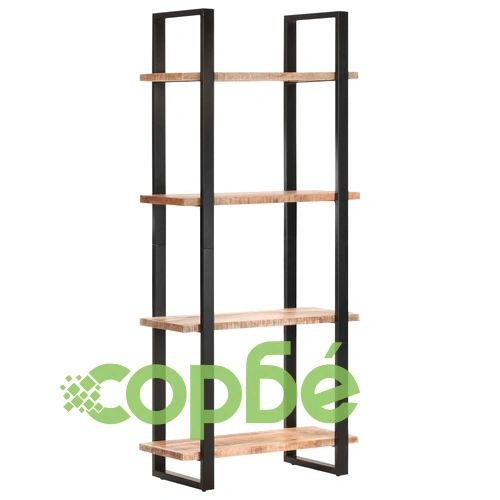 Библиотека с 4 нива, 80x40x180 см, груба мангова дървесина ➤ топ цена ➤ sorbe.bg