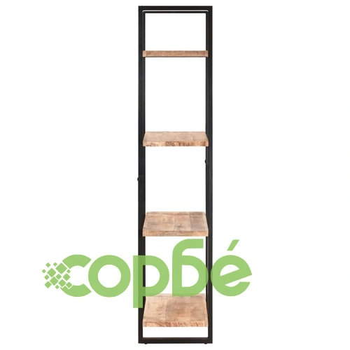 Библиотека с 4 нива, 80x40x180 см, груба мангова дървесина ➤ топ цена ➤ sorbe.bg