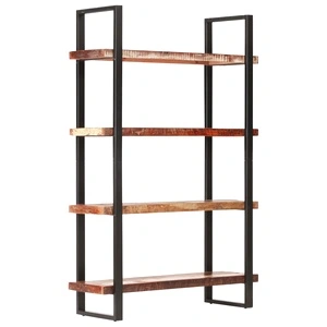 Библиотека с 4 нива, 120x40x180 см, регенерирано дърво масив