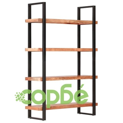 Библиотека с 4 нива, 120x40x180 см, акация масив ➤ топ цена ➤ sorbe.bg