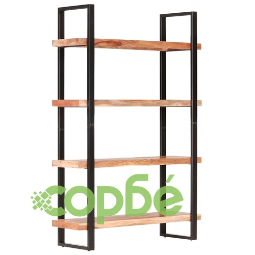 Библиотека с 4 нива, 120x40x180 см, акация масив ➤ топ цена ➤ sorbe.bg