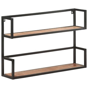 Рафт за стена, 80x20x60 см, грубо мангово дърво