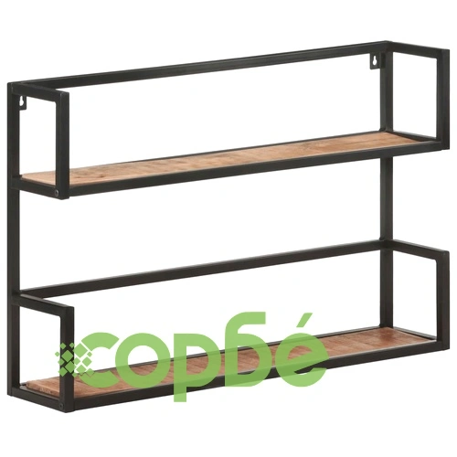 Рафт за стена, 80x20x60 см, грубо мангово дърво ➤ топ цена ➤ sorbe.bg