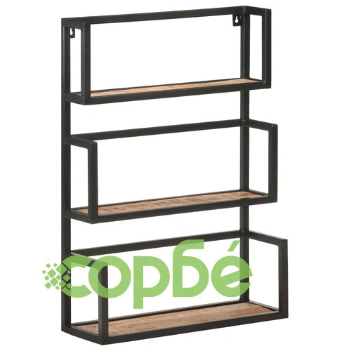 Рафт за стена, 60x20x85 см, грубо мангово дърво ➤ топ цена ➤ sorbe.bg