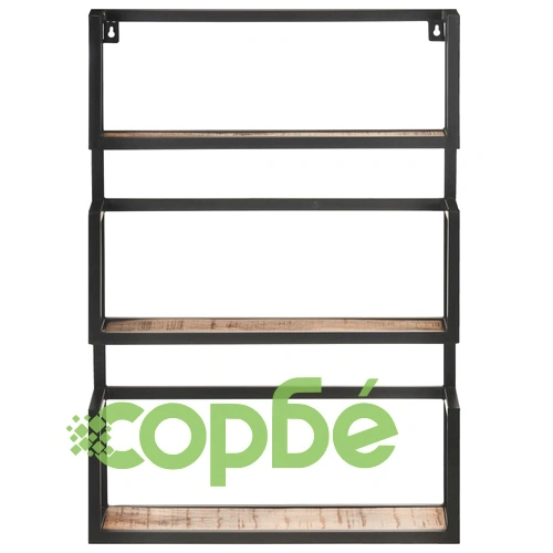 Рафт за стена, 60x20x85 см, грубо мангово дърво ➤ топ цена ➤ sorbe.bg