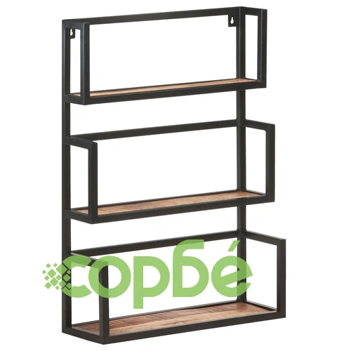 Рафт за стена, 60x20x85 см, грубо мангово дърво ➤ топ цена ➤ sorbe.bg