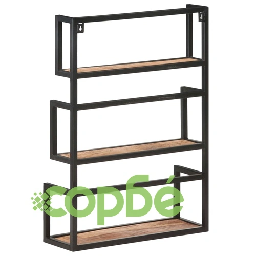 Рафт за стена, 60x20x85 см, грубо мангово дърво ➤ топ цена ➤ sorbe.bg