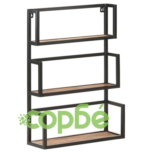 Рафт за стена, 60x20x85 см, грубо мангово дърво ➤ топ цена ➤ sorbe.bg