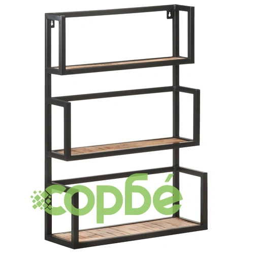 Рафт за стена, 60x20x85 см, грубо мангово дърво ➤ топ цена ➤ sorbe.bg