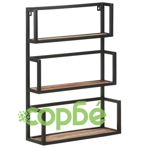 Рафт за стена, 60x20x85 см, грубо мангово дърво ➤ топ цена ➤ sorbe.bg