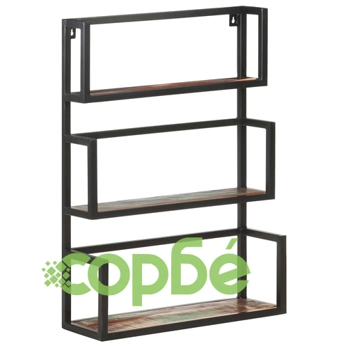 Рафт за стена, 60x20x85 см, регенерирано дърво масив ➤ топ цена ➤ sorbe.bg