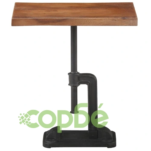 Странична маса кафява 45x35x49 см акациево дърво масив и чугун   ➤ топ цена ➤ sorbe.bg