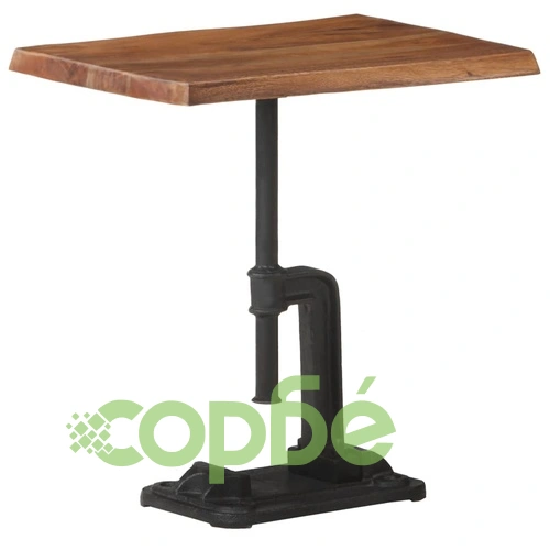 Странична маса кафява 45x35x49 см акациево дърво масив и чугун   ➤ топ цена ➤ sorbe.bg