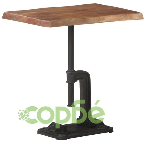 Странична маса кафява 45x35x49 см акациево дърво масив и чугун   ➤ топ цена ➤ sorbe.bg