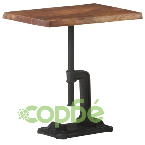 Странична маса кафява 45x35x49 см акациево дърво масив и чугун   ➤ топ цена ➤ sorbe.bg