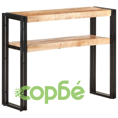 Конзолна маса, 90x30x75 cм, грубо мангово дърво ➤ топ цена ➤ sorbe.bg