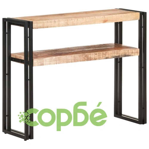 Конзолна маса, 90x30x75 cм, грубо мангово дърво ➤ топ цена ➤ sorbe.bg