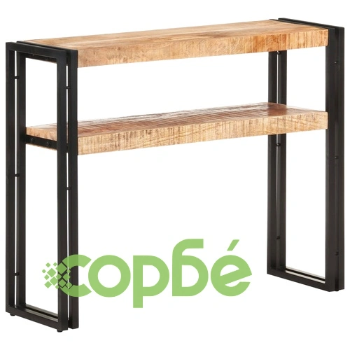 Конзолна маса, 90x30x75 cм, грубо мангово дърво ➤ топ цена ➤ sorbe.bg