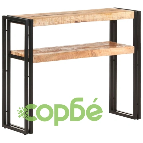 Конзолна маса, 90x30x75 cм, грубо мангово дърво ➤ топ цена ➤ sorbe.bg