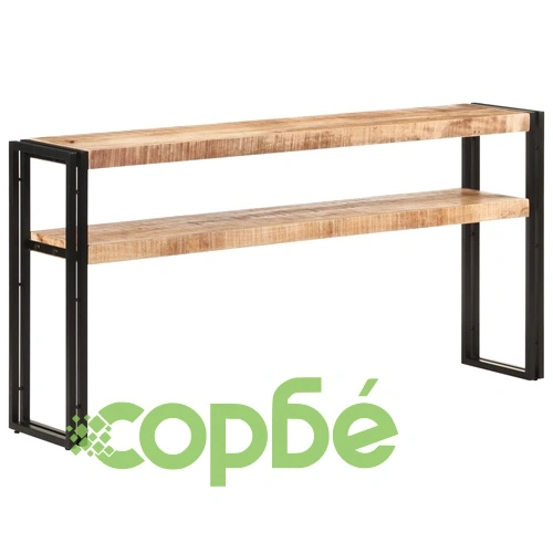 Конзолна маса, 150x30x75 cм, грубо мангово дърво ➤ топ цена ➤ sorbe.bg