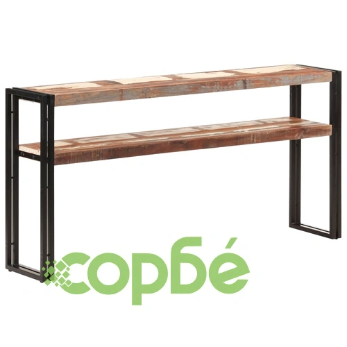 Конзолна маса, 150x30x75 cм, регенерирано дърво масив ➤ топ цена ➤ sorbe.bg