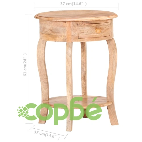 Странична маса, 37x37x61 см, мангово дърво масив ➤ топ цена ➤ sorbe.bg