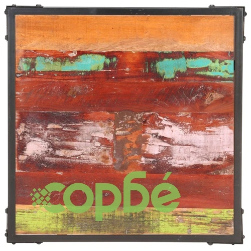 Маса за кафе, 60x60x35 см, регенерирано дърво масив ➤ топ цена ➤ sorbe.bg