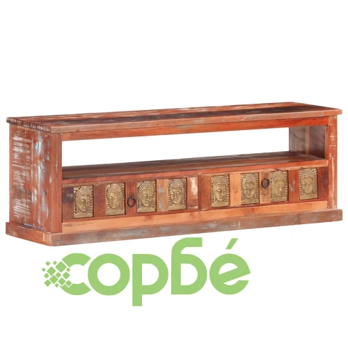 ТВ шкаф с облицовка на Буда, 120x30x40 cм, регенерирано дърво ➤ топ цена ➤ sorbe.bg
