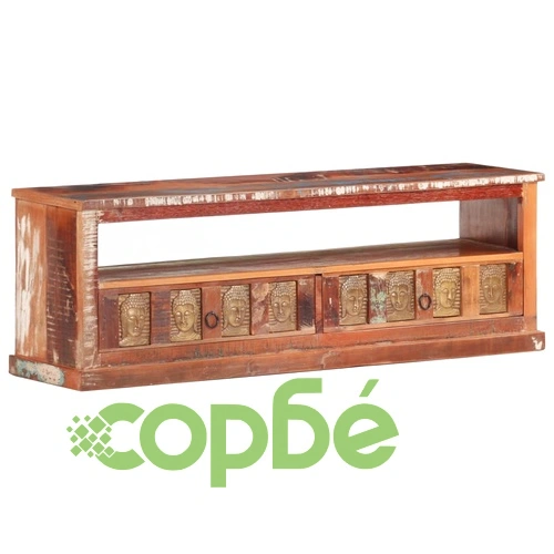 ТВ шкаф с облицовка на Буда, 120x30x40 cм, регенерирано дърво ➤ топ цена ➤ sorbe.bg