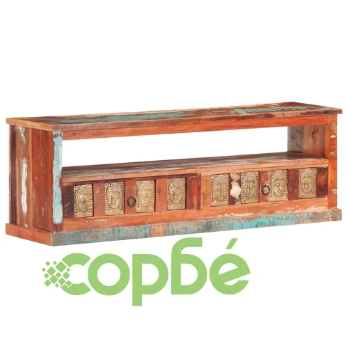 ТВ шкаф с облицовка на Буда, 120x30x40 cм, регенерирано дърво ➤ топ цена ➤ sorbe.bg