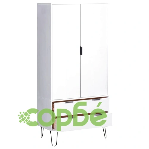 Гардероб New York Range, бял, борово дърво масив ➤ топ цена ➤ sorbe.bg