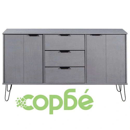 Страничен шкаф New York Range, сив, борово дърво масив ➤ топ цена ➤ sorbe.bg