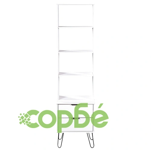 Библиотека New York Range, бяла, борова дървесина масив ➤ топ цена ➤ sorbe.bg