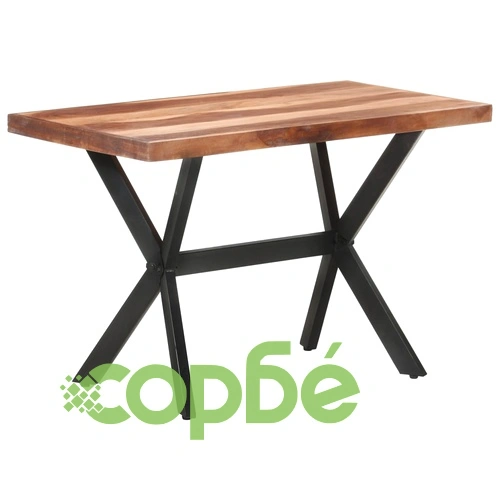 Трапезна маса, 120x60x75 см, масивно дърво с меден финиш ➤ топ цена ➤ sorbe.bg