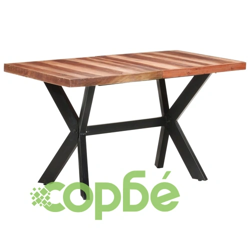 Трапезна маса, 140x70x75 см, масивно дърво с меден финиш ➤ топ цена ➤ sorbe.bg