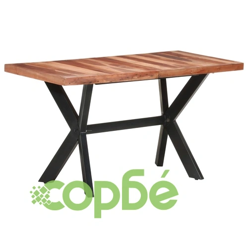 Трапезна маса, 140x70x75 см, масивно дърво с меден финиш ➤ топ цена ➤ sorbe.bg