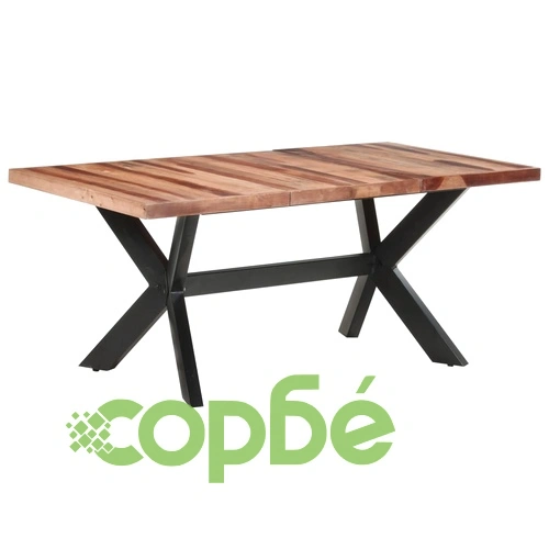 Трапезна маса, 180x90x75 см, масивно дърво с меден финиш ➤ топ цена ➤ sorbe.bg