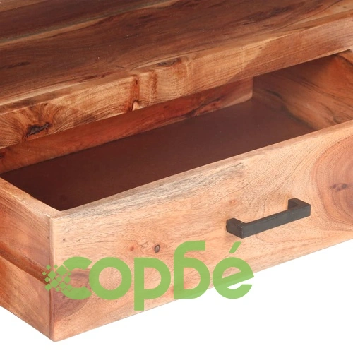 ТВ шкаф 120x35x45 см масивно дърво с меден финиш ➤ топ цена ➤ sorbe.bg