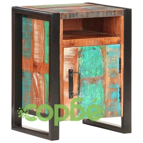 Нощно шкафче, 40x35x55 см, регенерирано дърво масив ➤ топ цена ➤ sorbe.bg