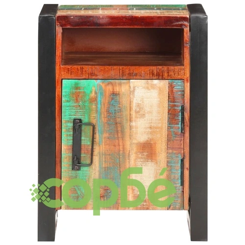 Нощно шкафче, 40x35x55 см, регенерирано дърво масив ➤ топ цена ➤ sorbe.bg