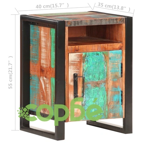 Нощно шкафче, 40x35x55 см, регенерирано дърво масив ➤ топ цена ➤ sorbe.bg