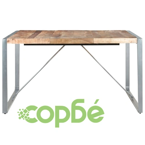 Трапезна маса, 140x140x75 cм, грубо мангово дърво ➤ топ цена ➤ sorbe.bg