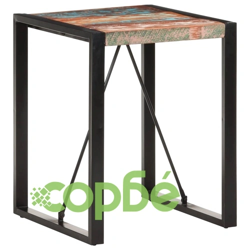 Трапезна маса, 60x60x75 cм, регенерирано дърво масив ➤ топ цена ➤ sorbe.bg