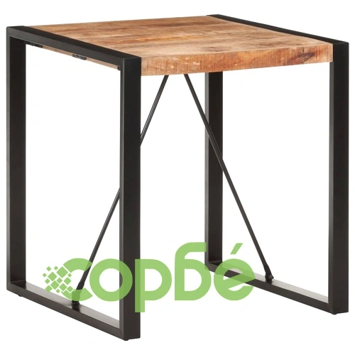 Трапезна маса, 70x70x75 cм, грубо мангово дърво масив ➤ топ цена ➤ sorbe.bg