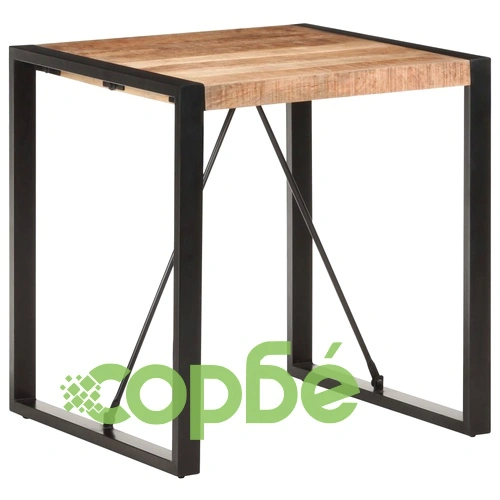 Трапезна маса, 70x70x75 cм, грубо мангово дърво масив ➤ топ цена ➤ sorbe.bg