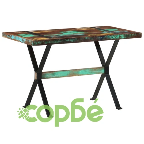 Трапезна маса, 120x60x76 см, регенерирано дърво масив ➤ топ цена ➤ sorbe.bg