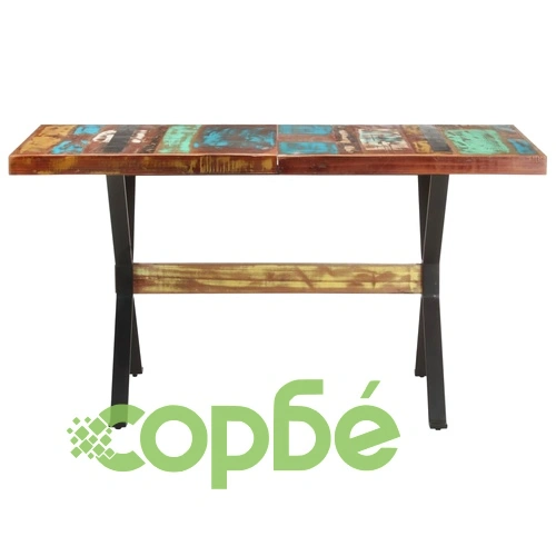 Трапезна маса, 140x70x76 см, регенерирано дърво масив ➤ топ цена ➤ sorbe.bg