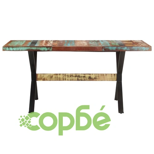 Трапезна маса, 160x80x76 см, регенерирано дърво масив ➤ топ цена ➤ sorbe.bg