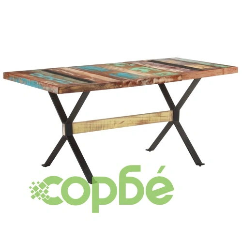 Трапезна маса, 160x80x76 см, регенерирано дърво масив ➤ топ цена ➤ sorbe.bg