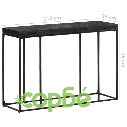Конзолна маса, черна, 110x35x76 см, масивна акация и манго ➤ топ цена ➤ sorbe.bg